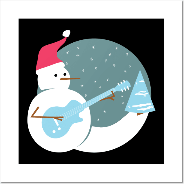 Rock & Roll Frosty the Snowman Wall Art by zim9